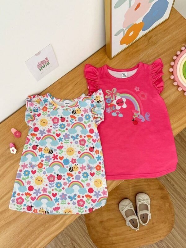 Vestidos casuales con mangas cortas para bebés niñas