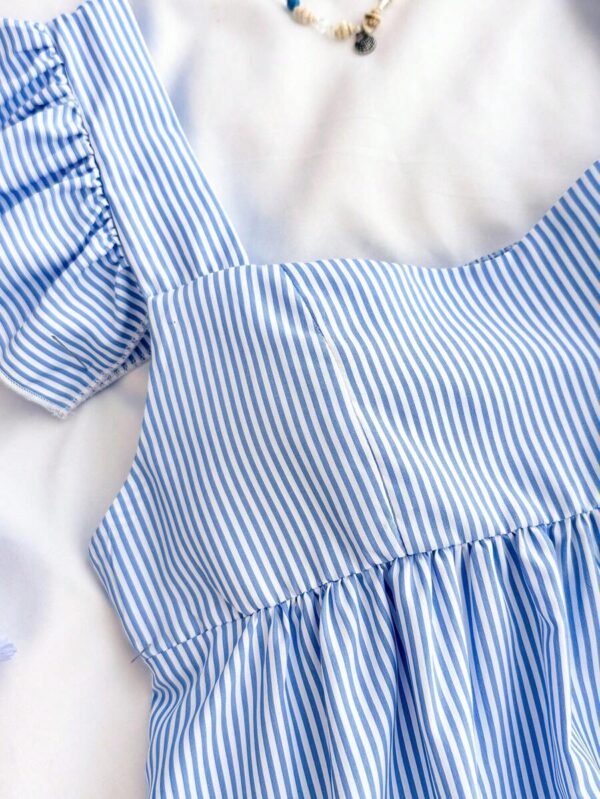 Blusa suelta tipo babyoll de escote cuadrado para chicas - Imagen 2