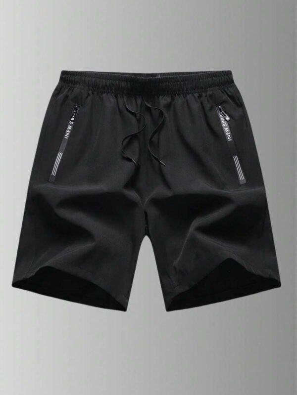 Pantalones cortos negros con cordón y bolsillos con cremallera