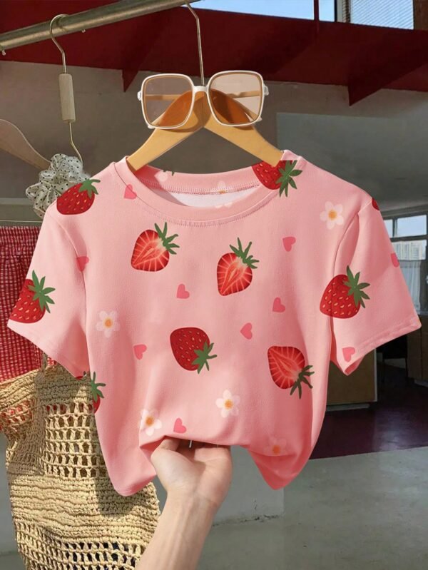 Camiseta de manga corta y escote redondo tipo cropped