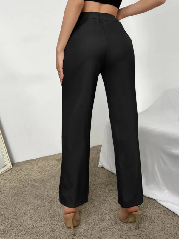 Pantalones de talle alto con costura con diseño - Imagen 3