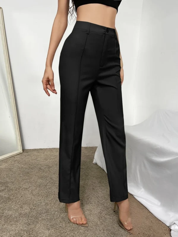Pantalones de talle alto con costura con diseño - Imagen 2