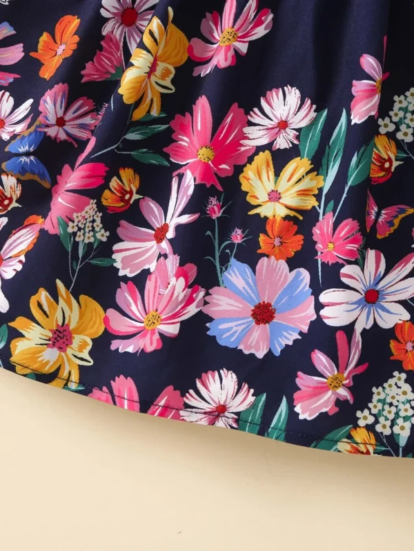 Vestido Encantador Con Diseño Impreso De Mariposas Para Niña - Imagen 2