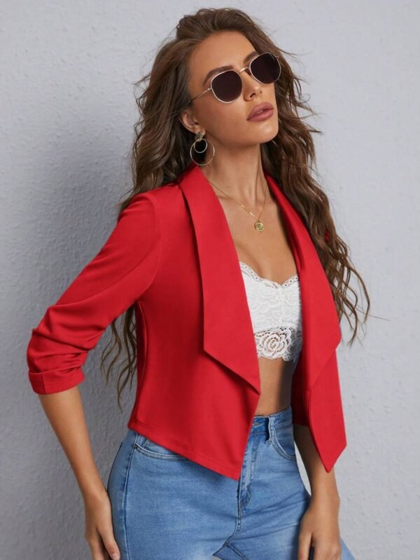 Blazer de cuello esmoquin con parte delantera abierta sin top