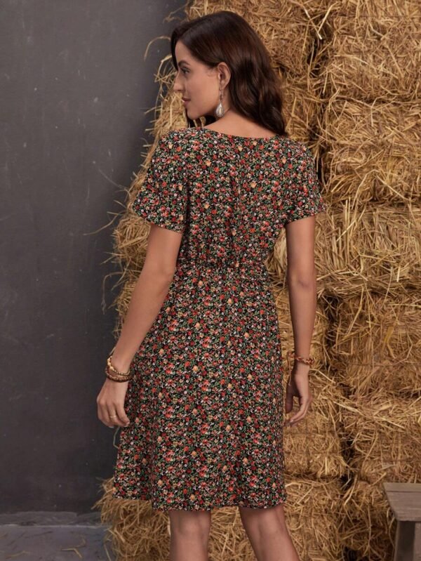 Vestido línea A con estampado floral - Imagen 3