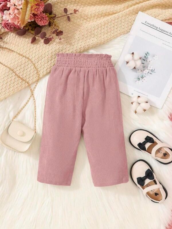 Pantalones con lazo delantero de cintura con volante - Imagen 3