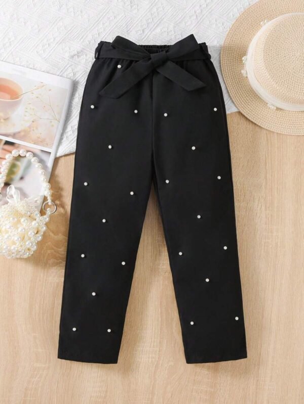 Pantalones Casuales De Chica Joven Con Cuentas