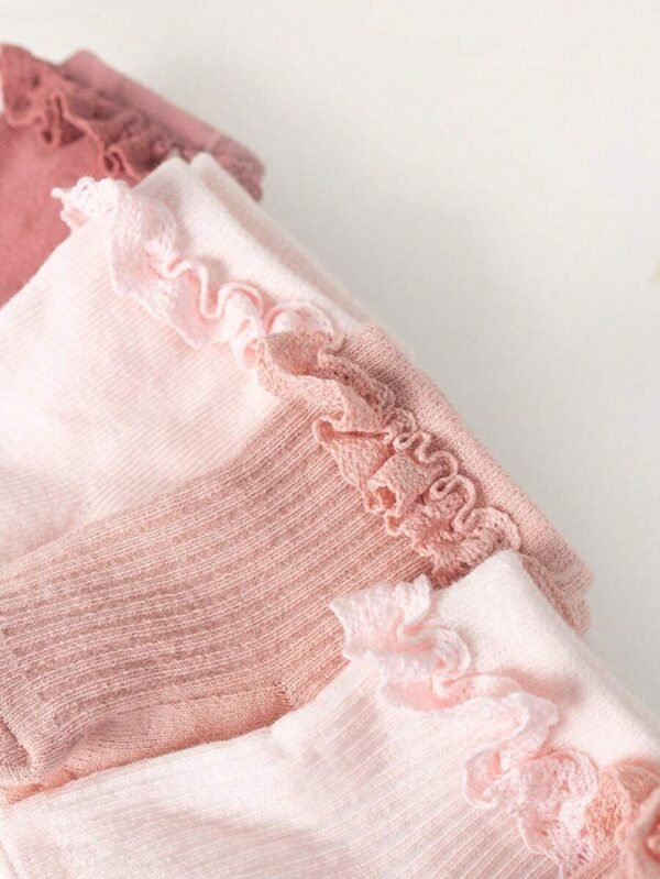 5 Pares Calcetines Antideslizantes Lindos De Encaje De Niñas Bebés - Imagen 2