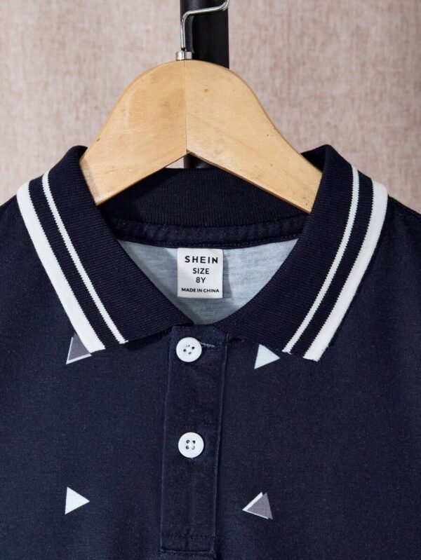 Camisa polo de manga corta con estampado total para niños - Imagen 2