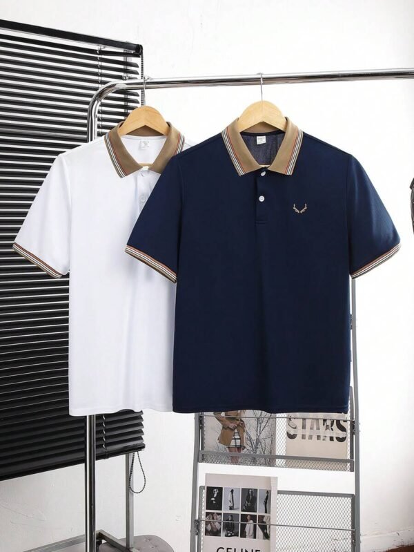 Playera tipo polo de punto para chicos adolescentes