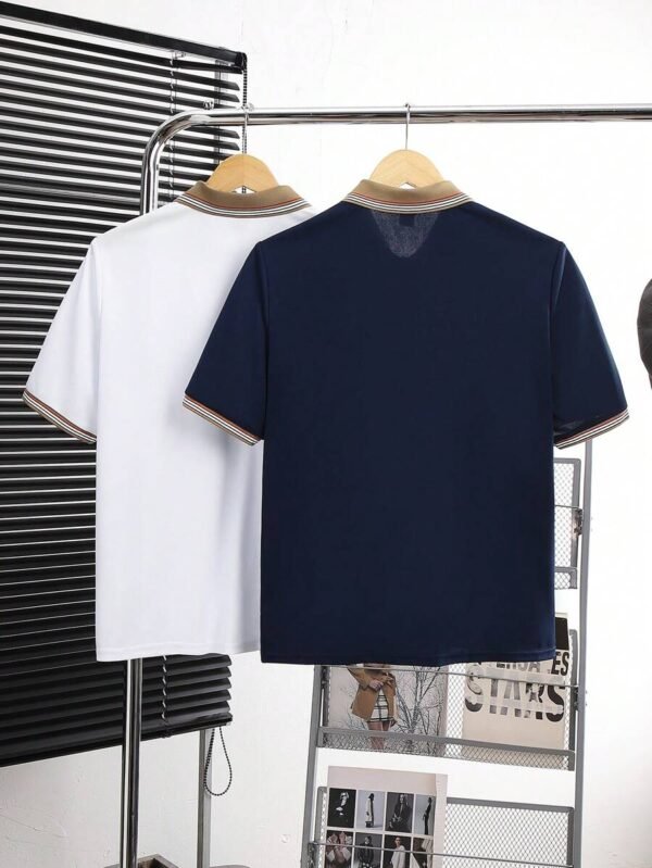 Playera tipo polo de punto para chicos adolescentes - Imagen 3