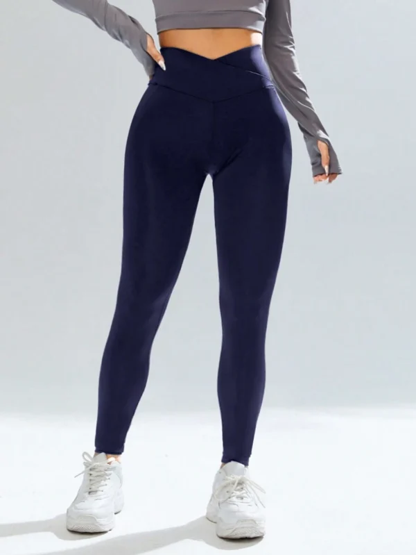 Leggings unicolor de cintura ancha