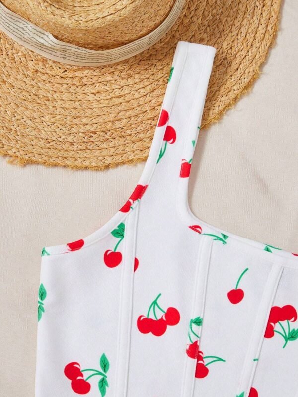 Camiseta sin mangas de punto con estampado de cerezas - Imagen 2