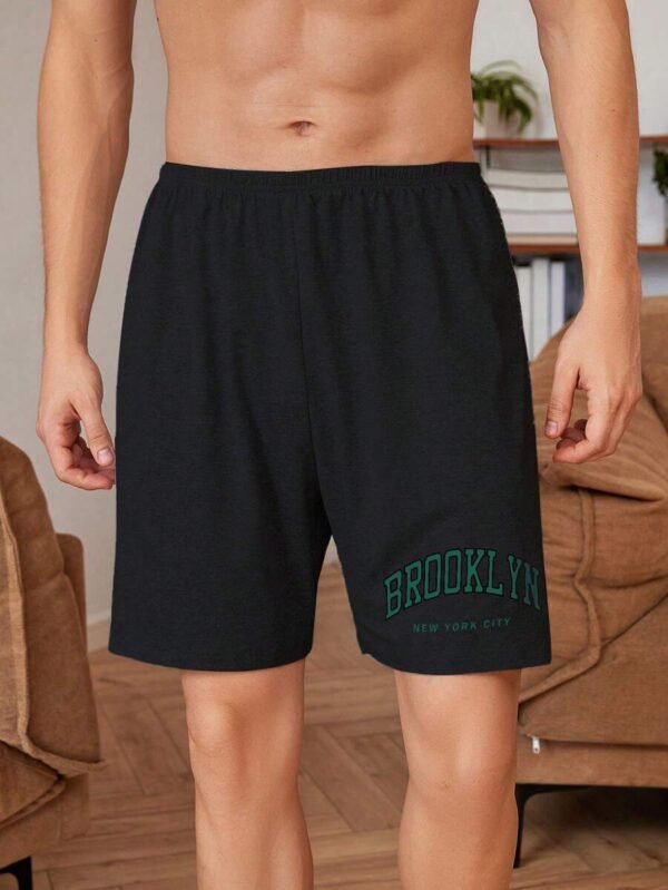 Shorts de dormir para hombre con gráficos de letras