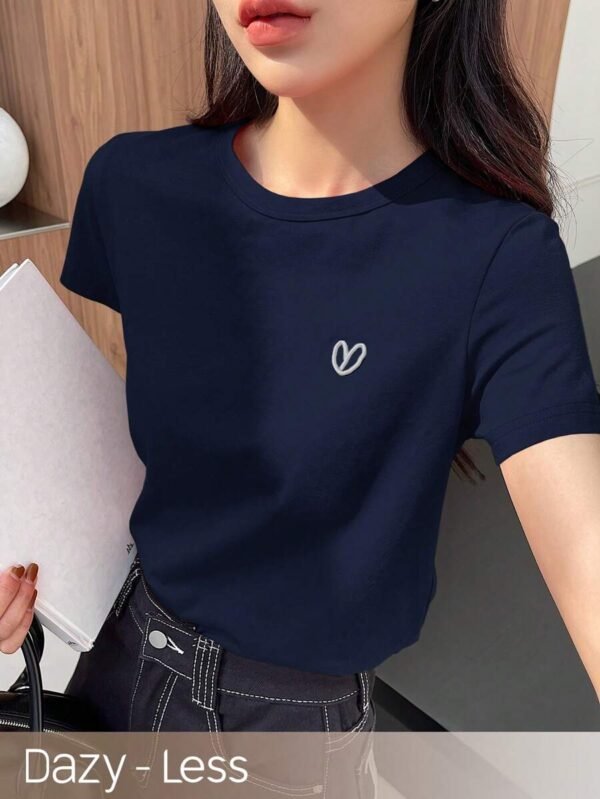 Camiseta de mujer de cuello redondo y manga corta
