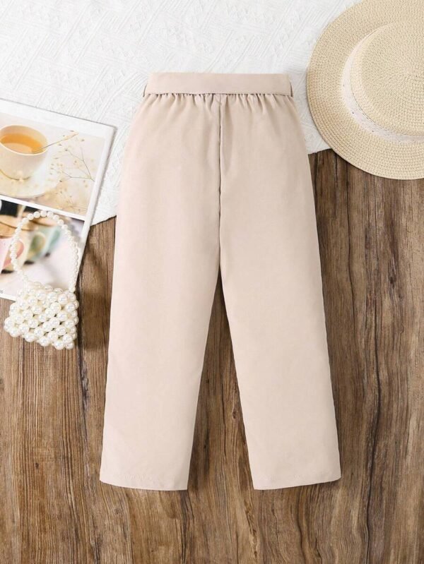 Pantalones largos informales para niña con adornos - Imagen 3