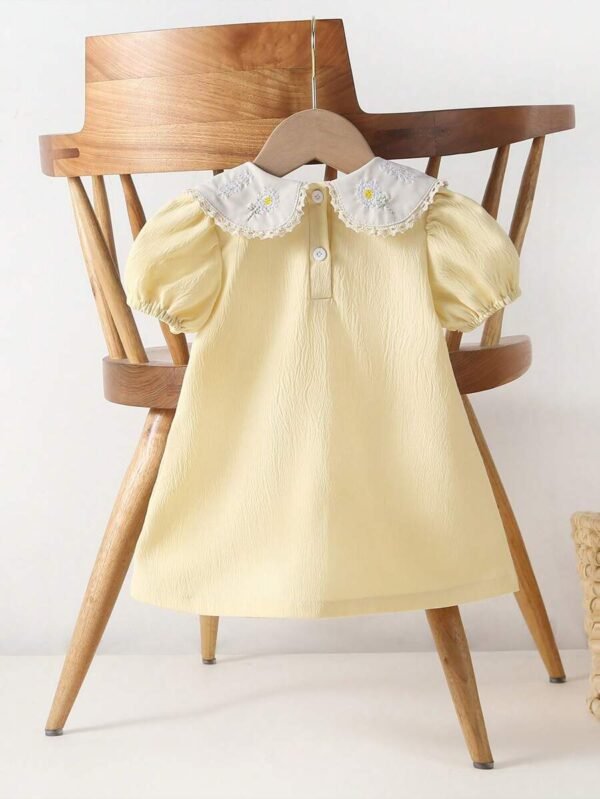 Vestido de manga corta con estilo pastoral para niña bebé - Imagen 3