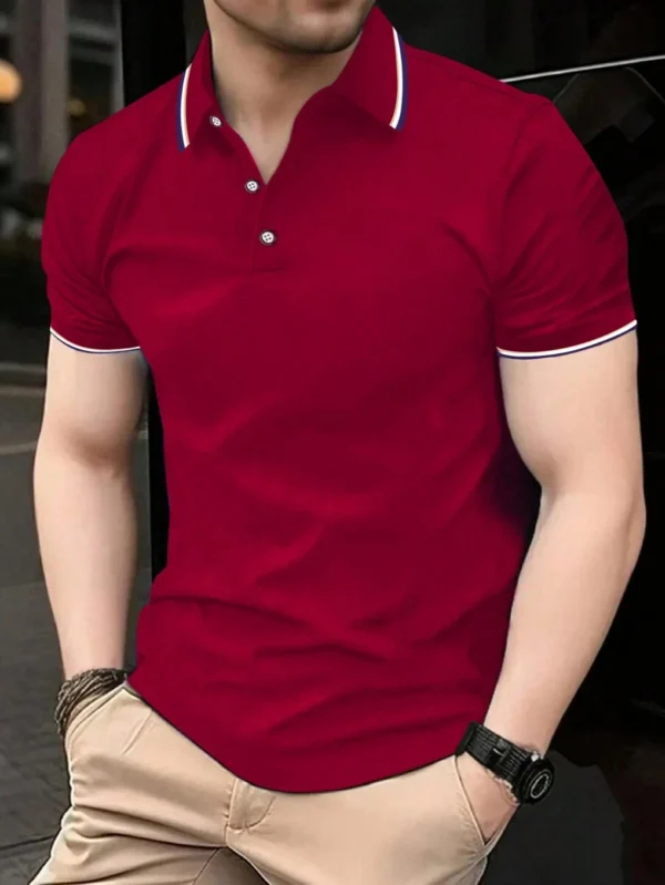 Playera polo de manga corta cómoda y casual para hombres