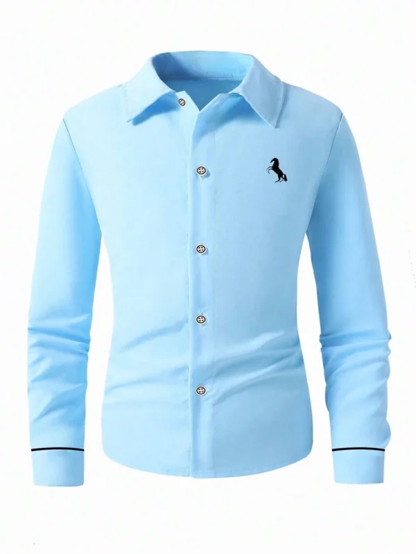 Camisa de manga larga con bordado informal para adolescentes