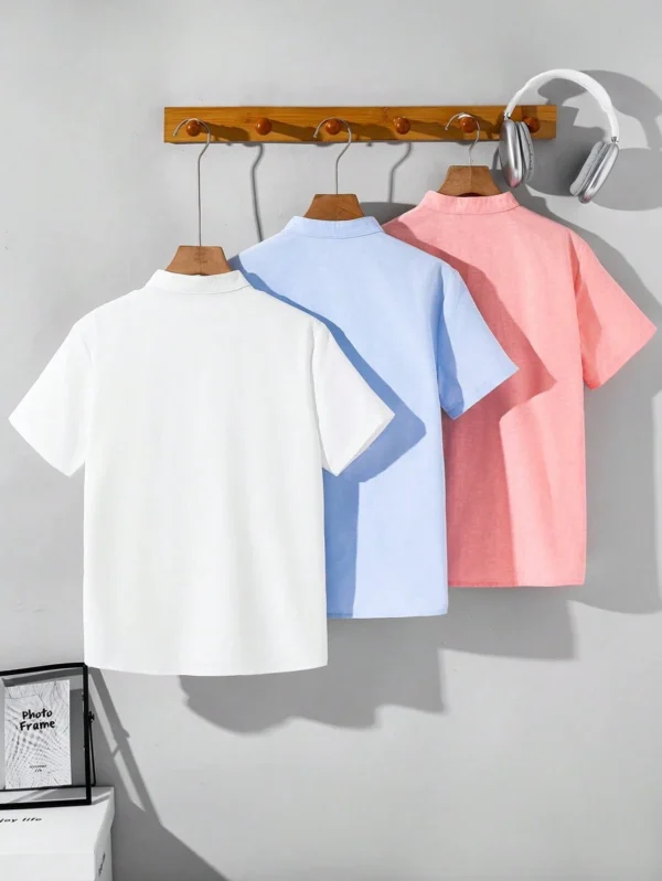 Camisas de manga corta con estampado de letras para niños - Imagen 3