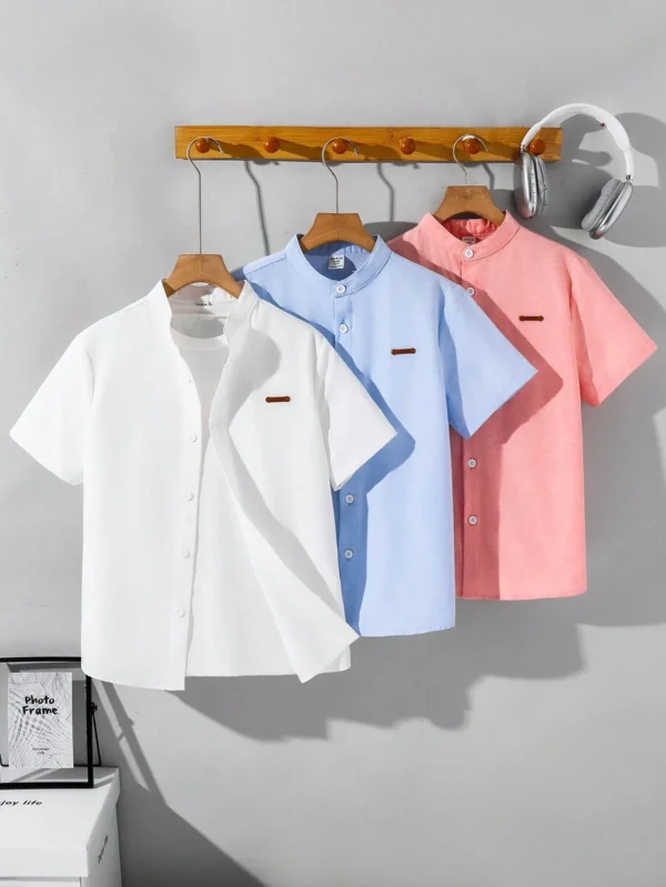 Camisas de manga corta con estampado de letras para niños