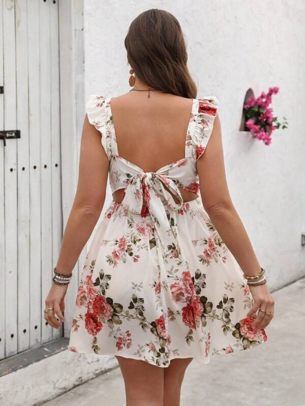 Vestido de manga corta con estampado floral - Imagen 2