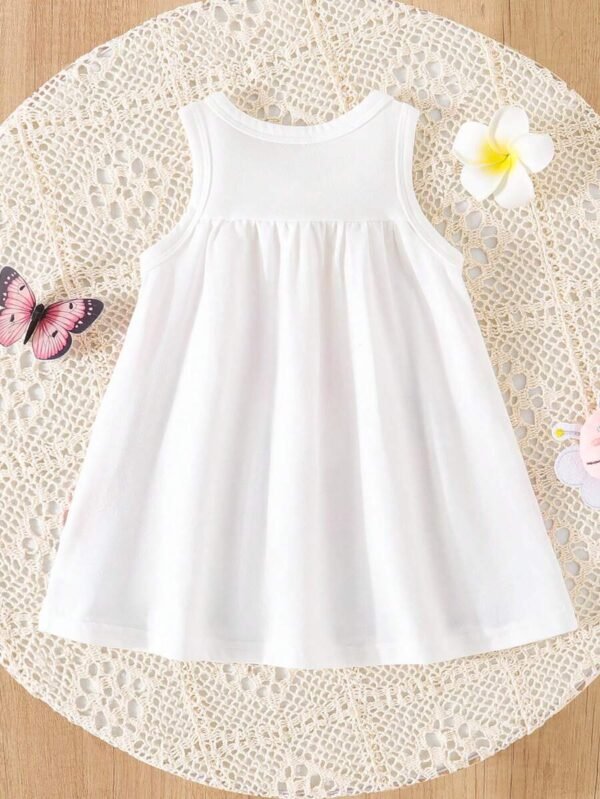 Vestido sin mangas con diseño de vaca y jirafa lindos para niña - Imagen 3