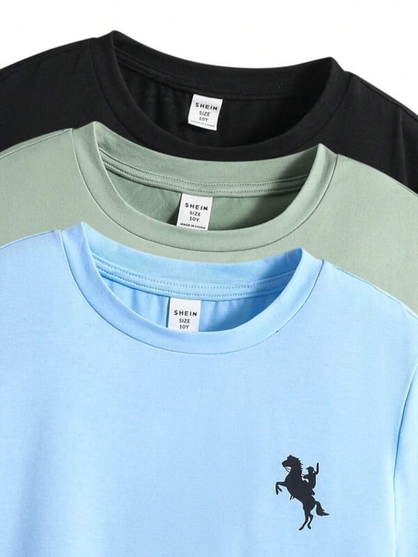 Camiseta de manga corta con cuello redondo para niño - Imagen 2