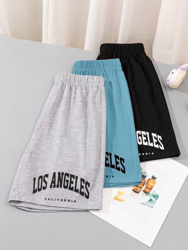 Pantalones cortos deportivos con estampado de punto para chicos - Imagen 3
