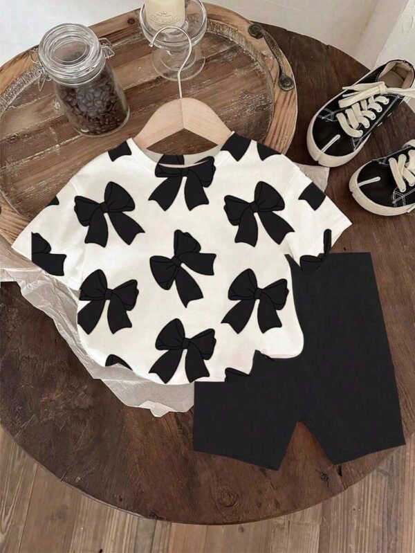 Conjunto de 2 piezas para bebé niña con camiseta de manga corta
