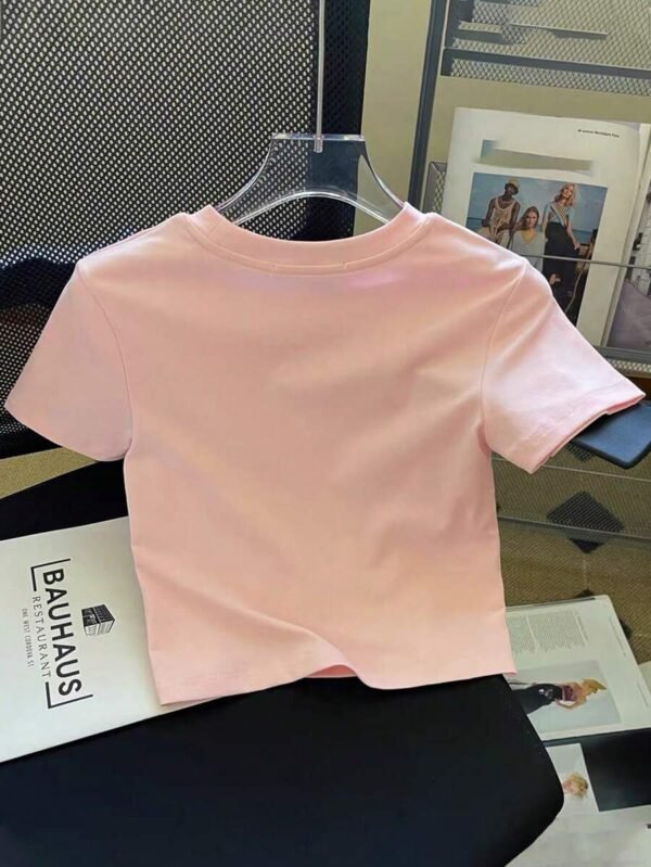 Camiseta de manga corta ajustada con cuello redondo - Imagen 3