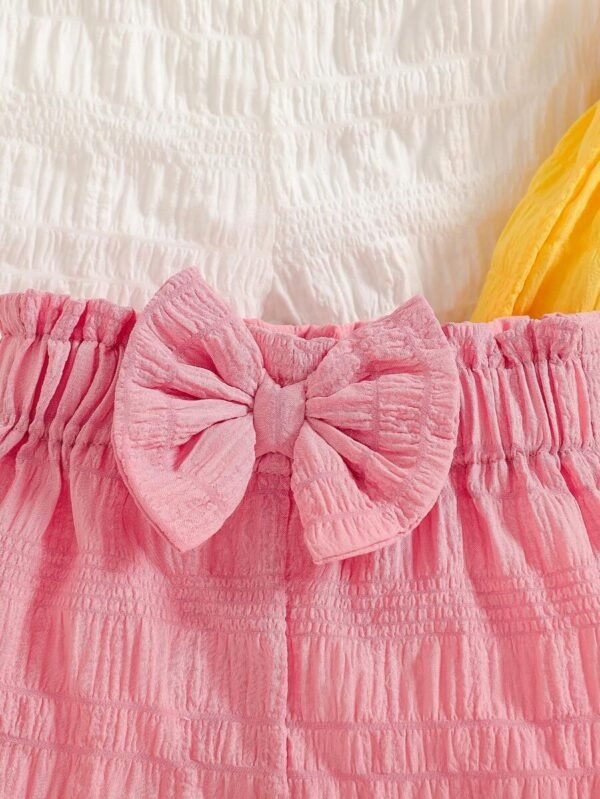 Shorts con decoración de lazo lindos para niñas bebés - Imagen 2
