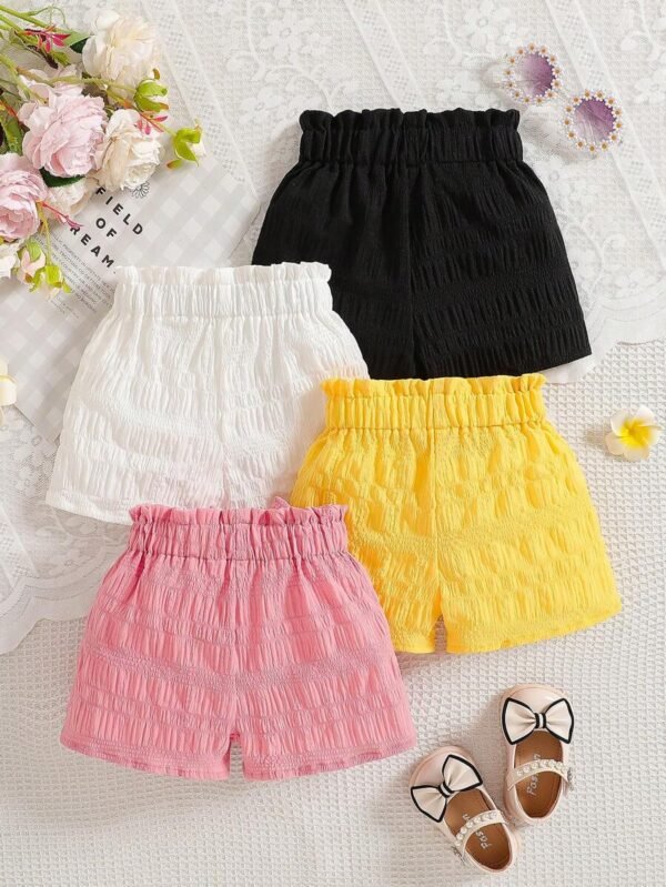 Shorts con decoración de lazo lindos para niñas bebés - Imagen 3