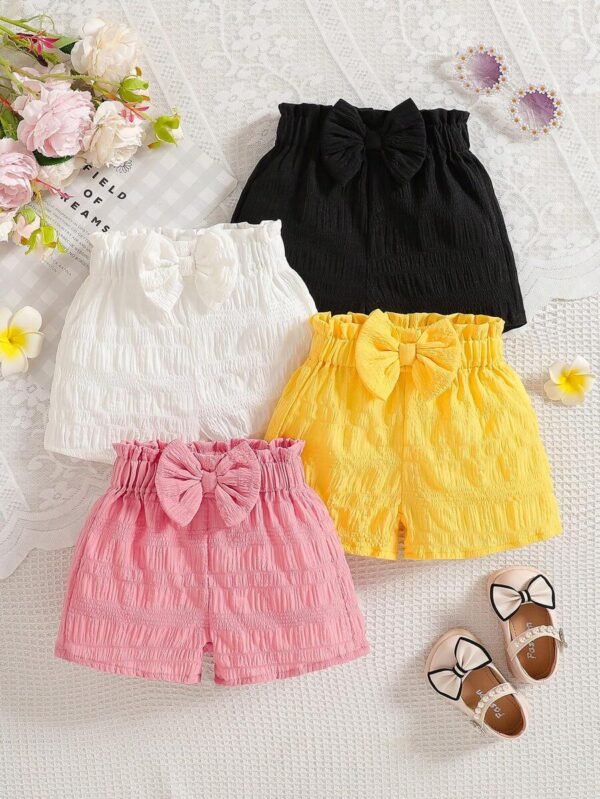 Shorts con decoración de lazo lindos para niñas bebés