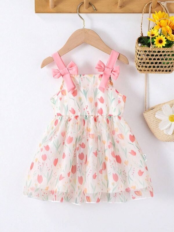Vestido floral de primavera casual y elegante para bebé niña