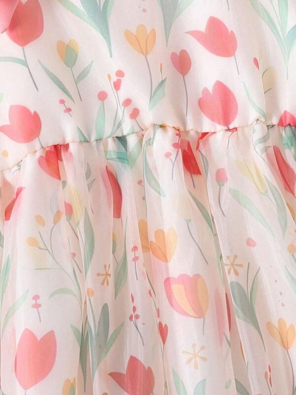 Vestido floral de primavera casual y elegante para bebé niña - Imagen 2