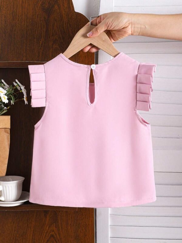 Blusa de manga corta con flores 3D elegantes - Imagen 3