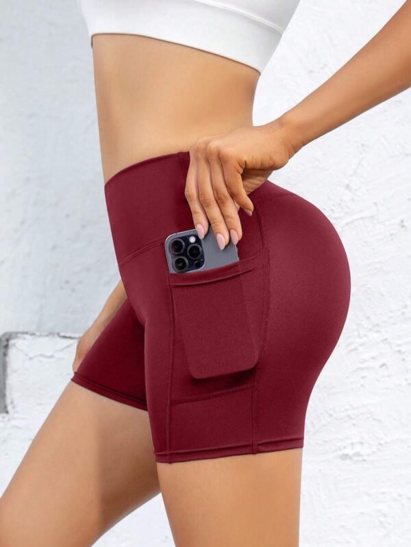 Pantalones cortos deportivos unicolor para mujer - Imagen 3
