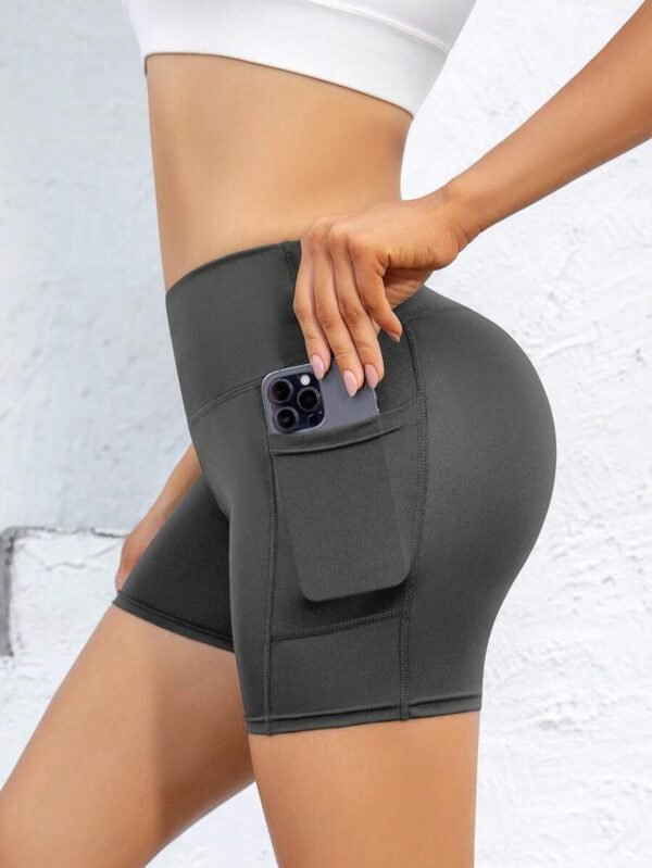 Pantalones cortos de entrenamiento para mujer con bolsillos - Imagen 3