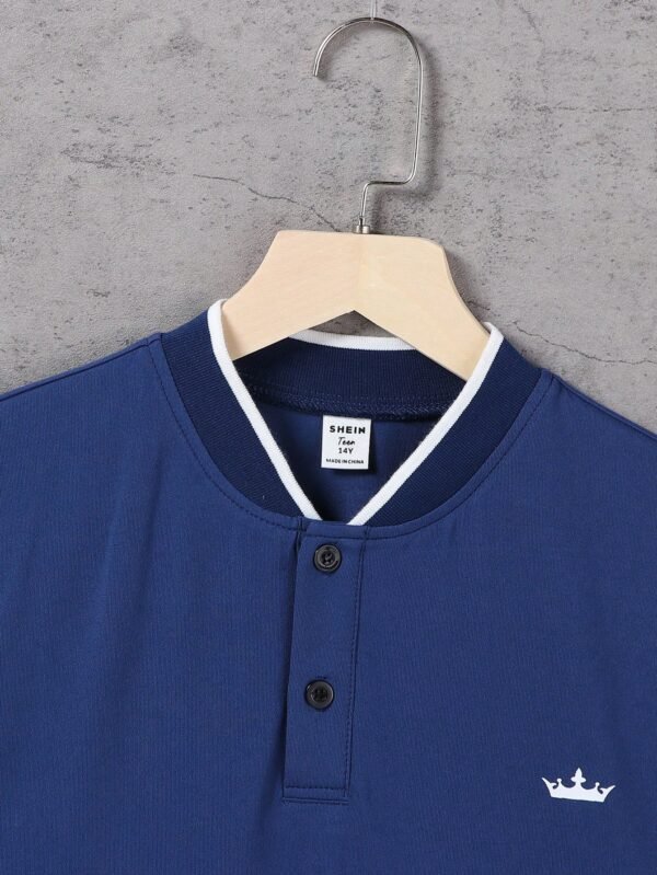 Camisa polo de punto de cuello alto informal - Imagen 2