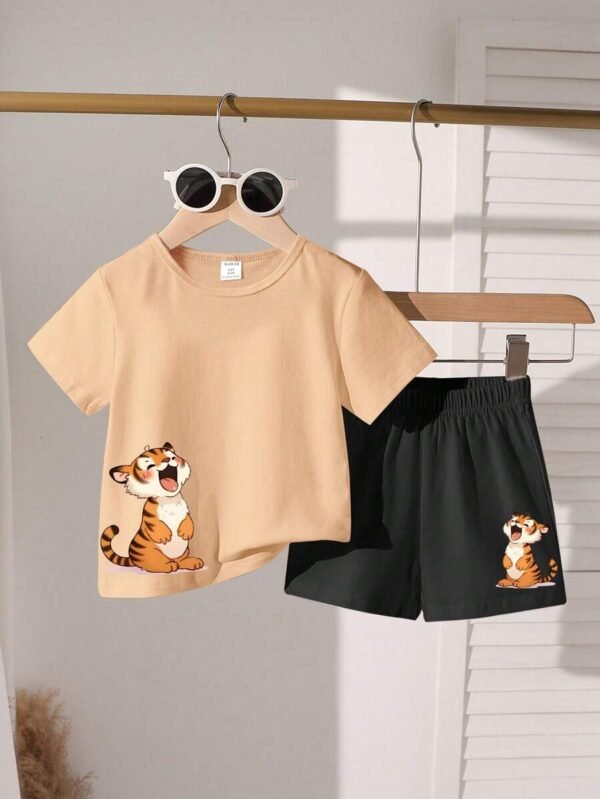 Set de 2 piezas casual y sencillo con gráfico impreso para niño bebé