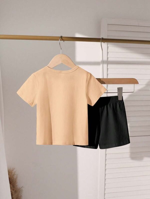 Set de 2 piezas casual y sencillo con gráfico impreso para niño bebé - Imagen 3