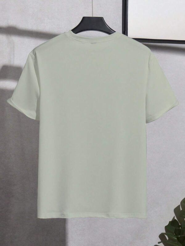 Playera de manga corta de cuello redondo de unicolor - Imagen 3