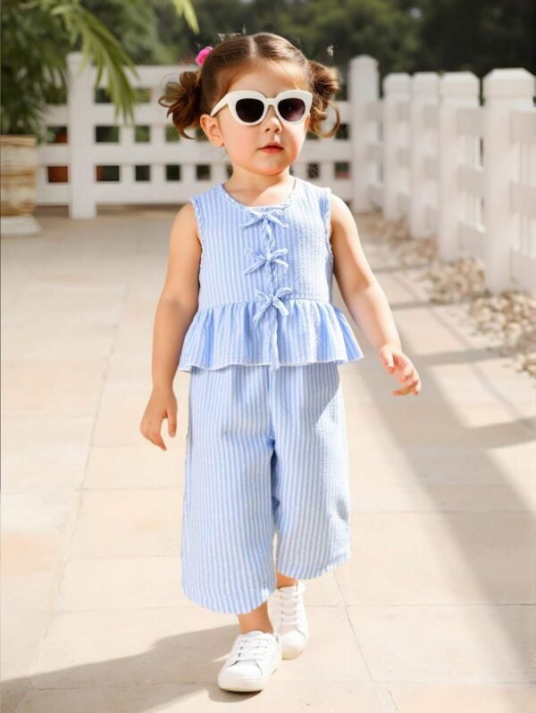 Conjunto de parte superior sin mangas y pantalones para niña bebé