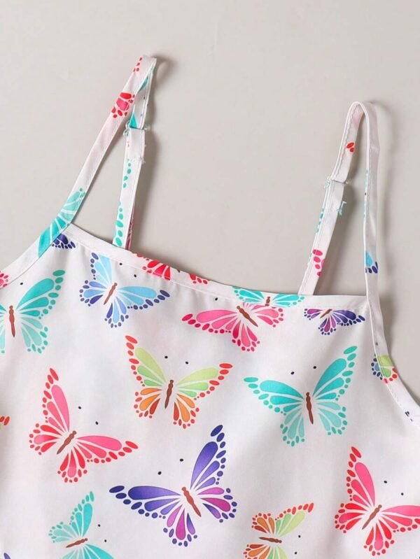 Vestidos, morado y con estampado de mariposas de colores para niñas - Imagen 2