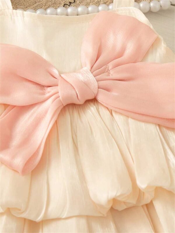 Vestido de princesa de niña pequeña para el verano con bloqueo de color - Imagen 2