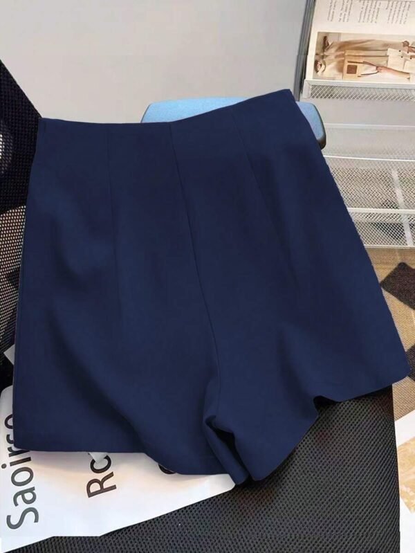 Shorts casuales para mujer con cierre de cremallera metálico - Imagen 3