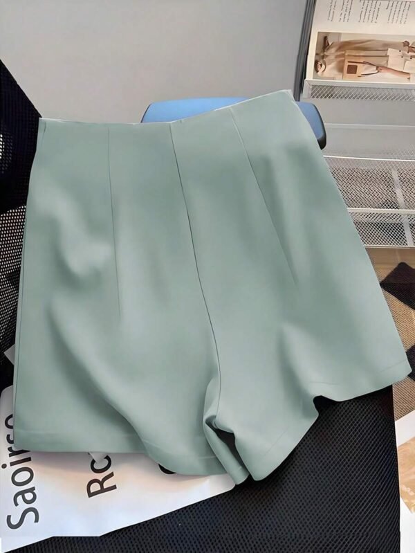 Pantalones cortos casuales de tiro medio con cremallera frontal