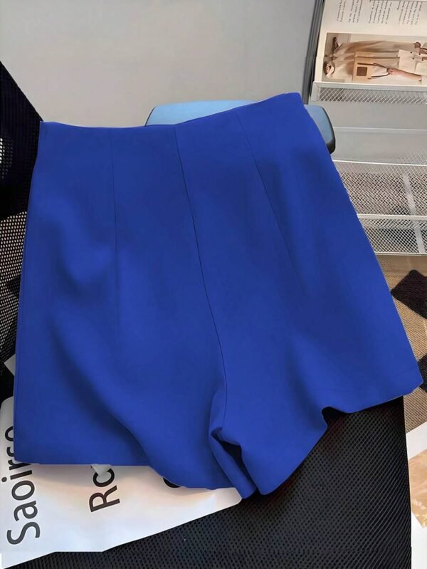 Pantalones cortos casuales de tiro medio con cremallera frontal - Imagen 3