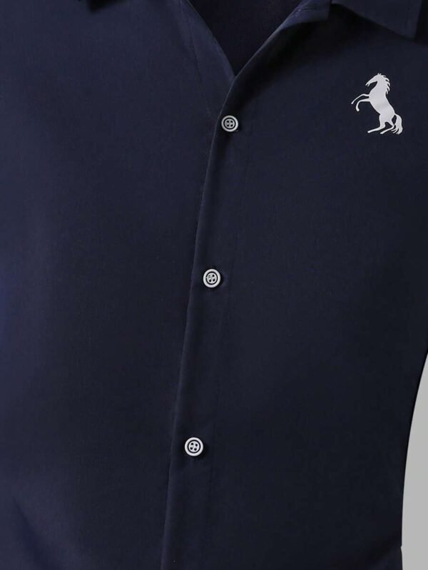 Camisa de manga larga con bordado de caballo para chicos - Imagen 2